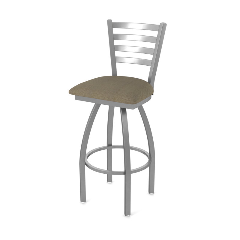 Jackie Swivel Stool, Stainless, Extra Tall (36" Seat Height), Fabric-Graph Cork