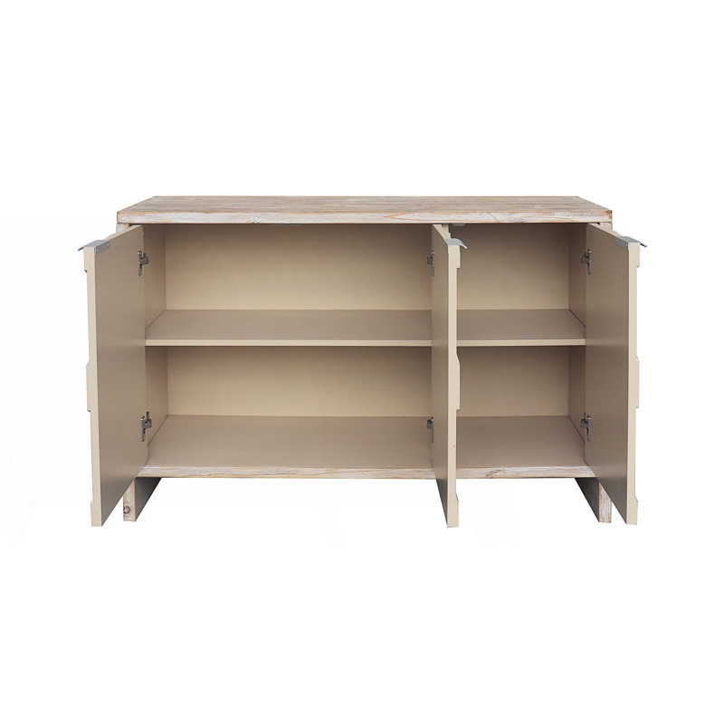 Accent Cabinet, Farmhouse Style 3 Door Cabinet Sideboard Buffet Server Cabinet, 31.54" H x 56.28" W x 15.81" D