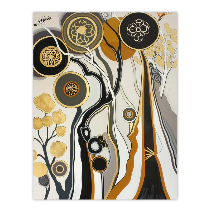 Abstract Mandala Tree Wildflowers Forest Wall Art Print