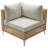 Natural Wicker Outdoor Conversation Set, Modular Patio Furniture With Cushions
