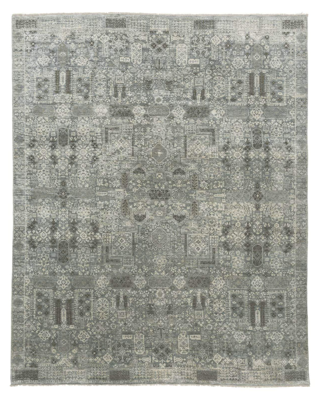 Tufenkian Rani Southwestern Hand-Knotted Wool/Silk Blue/Gray/Neutral ...