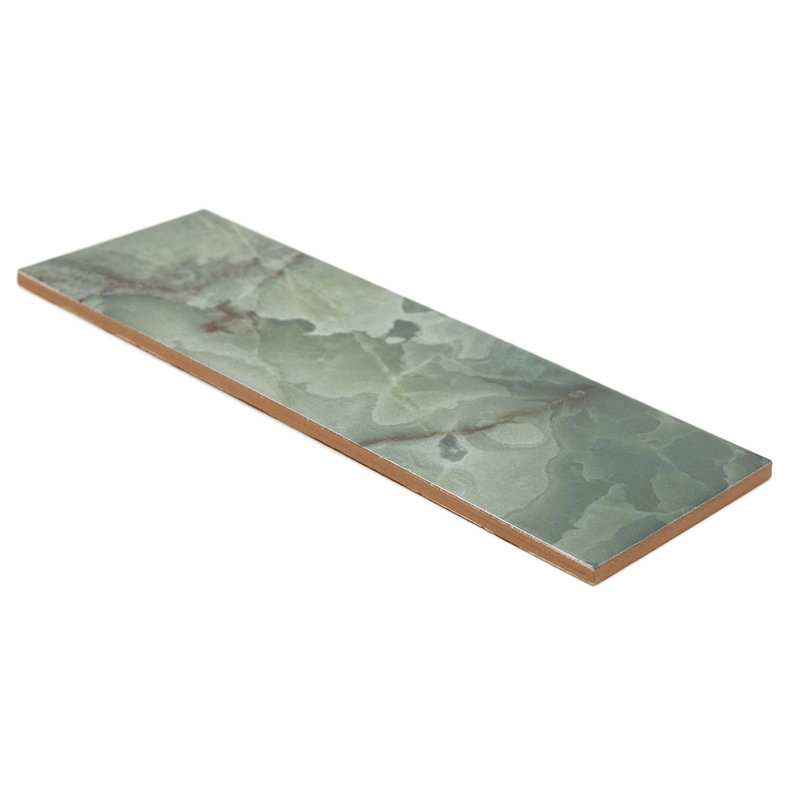 Isla 4" x 12" Glossy Ceramic Subway Wall Tile, Emerald