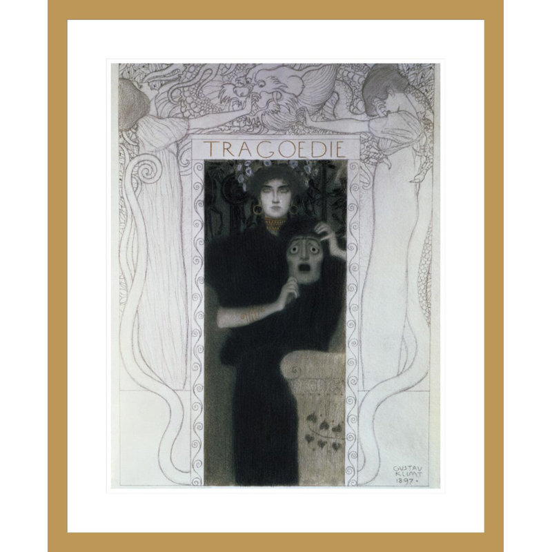 Tragédie par Gustav Klimt, impression giclée encadrée, H 28,44 po x l 23,5 po