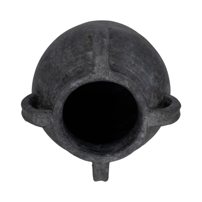 Handmade Ceramic / Porcelain Table Vase, Black, 12" H x 10" W x 10" D