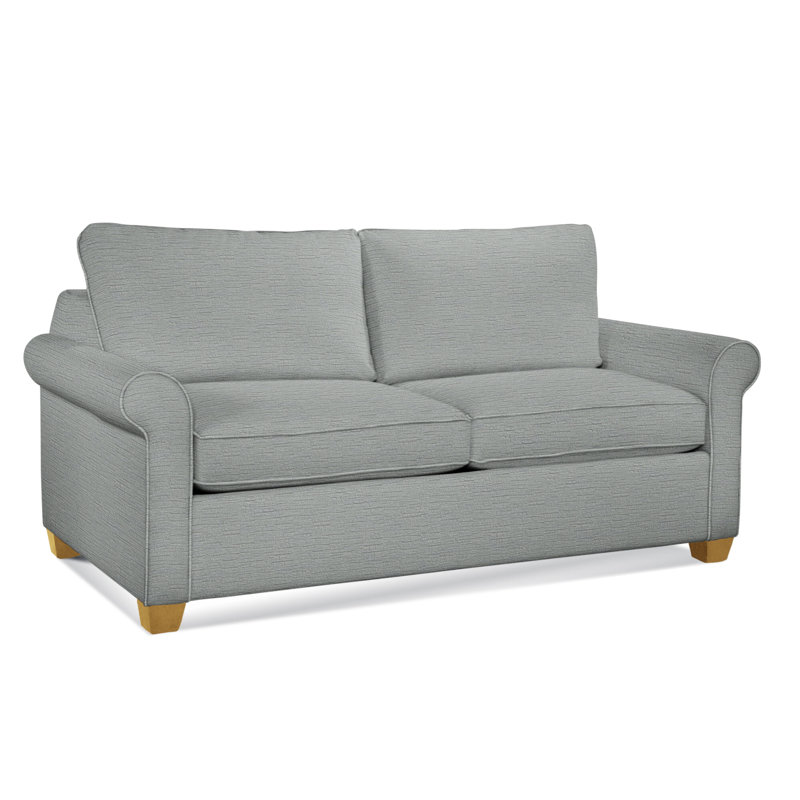 Park Lane Upholstered 58'' Sofa, Honey Finish, Beige Cotton; 0366-94