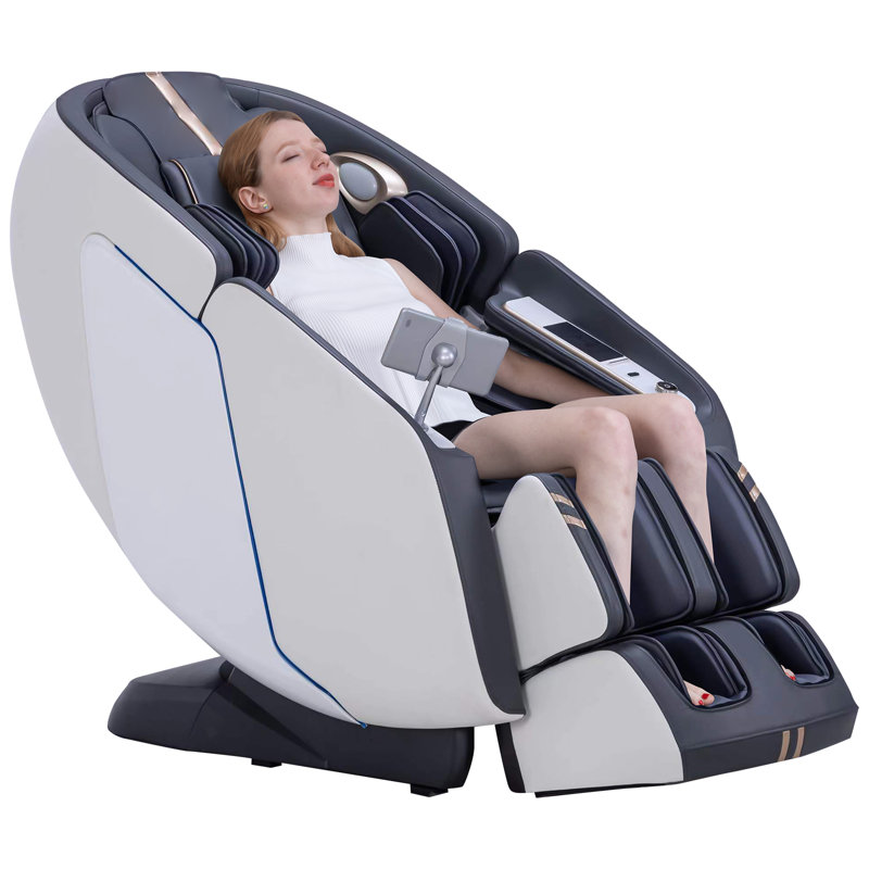 Fauteuil de massage 4D Zero Gravity SL, Similicuir blanc
