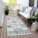Machine Washable Indoor/Outdoor Xhevrie Teal Rug
