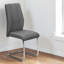 Ensemble de 2 chaises de salle à manger, base en métal chromé en U, tissu gris