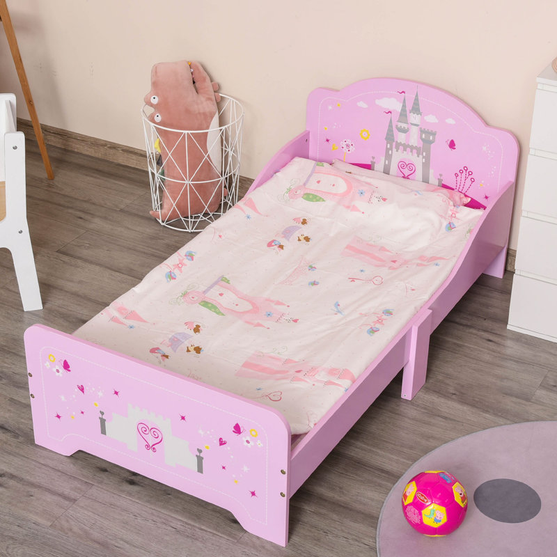 Margrett Kids Bed Princess Castle Toddler Bed 3-6 Years Pink 143 x 73 x 60 cm