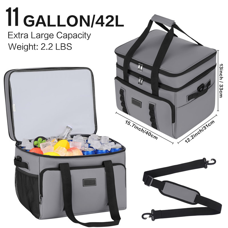 Ebern Designs 42L Picnic Tote Bag Cooler, Grey