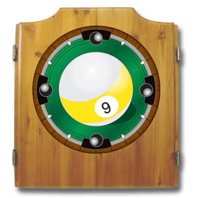 Darts Trademark Global Bristle Dartboard And Cabinet Set (Darts Included)