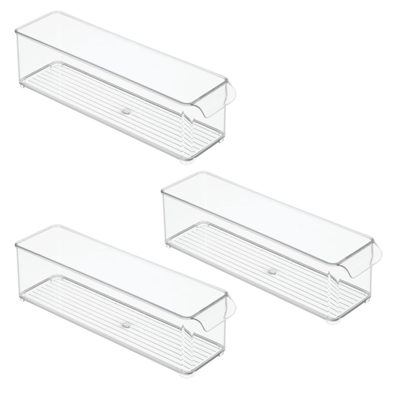 Stackable Fridge Storage Bin with Handle - Fridge and Freezer Organizer Bin for Snacks and Yogurt Pouches