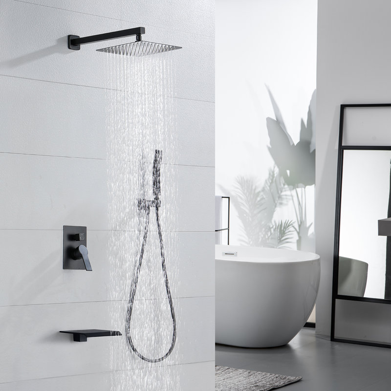 Robinet de douche avec valve brute, Noir
