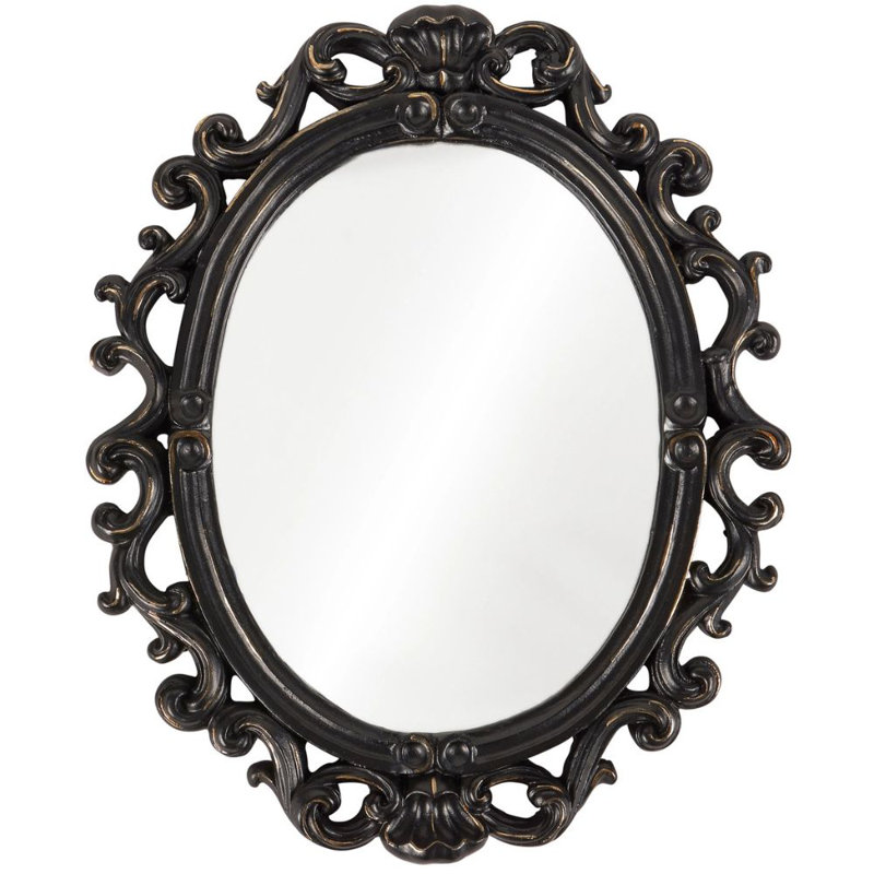 Black Filigree Mirror Small