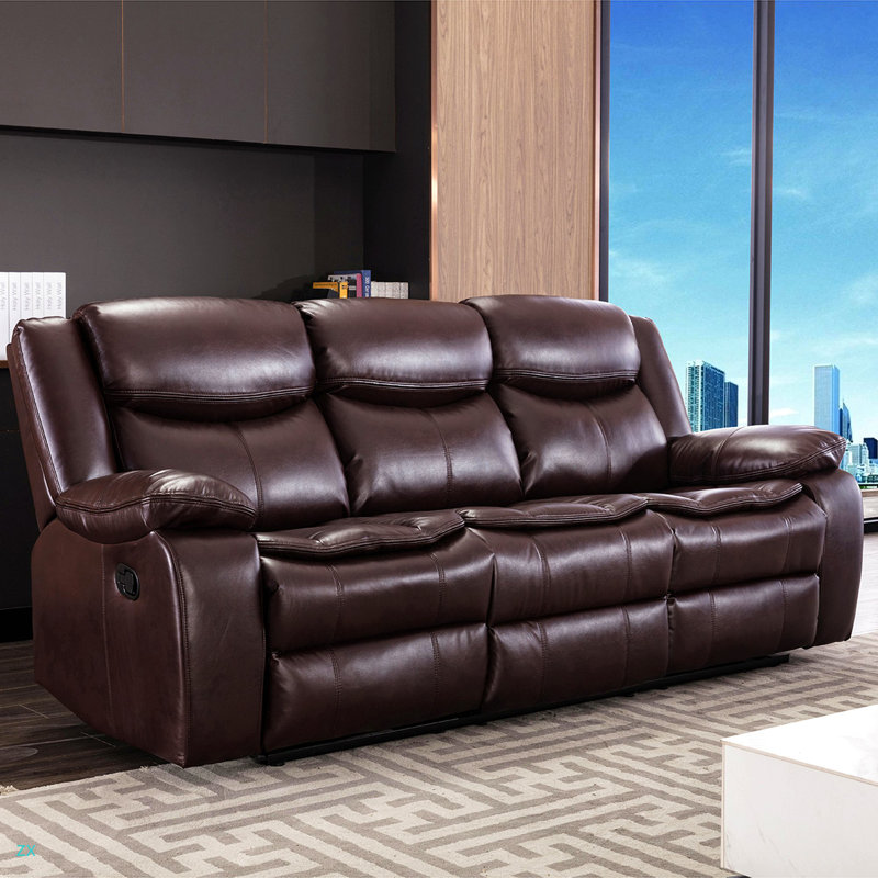 1+2+3 Manual Recliner Loveseat Reclining Sofa Set, Dark Brown