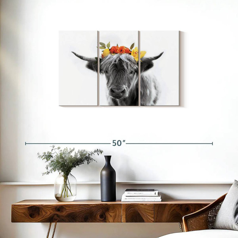 Brampt Pop Flower Crown Cow, 20" H x 33" W