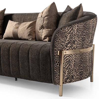 Lisbon 98'' Chenille Round Arm Sofa