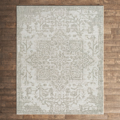 Gaiwan Oriental Grey Indoor/Outdoor Area Rug