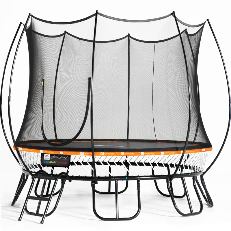 Springless Trampoline Kids 10FT Round Trampoline with Safety Enclosure Net for Kids & Adults Outdoor Fun