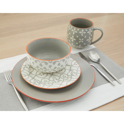 16 Piece Ceramic Dinnerware Set - Service for 4