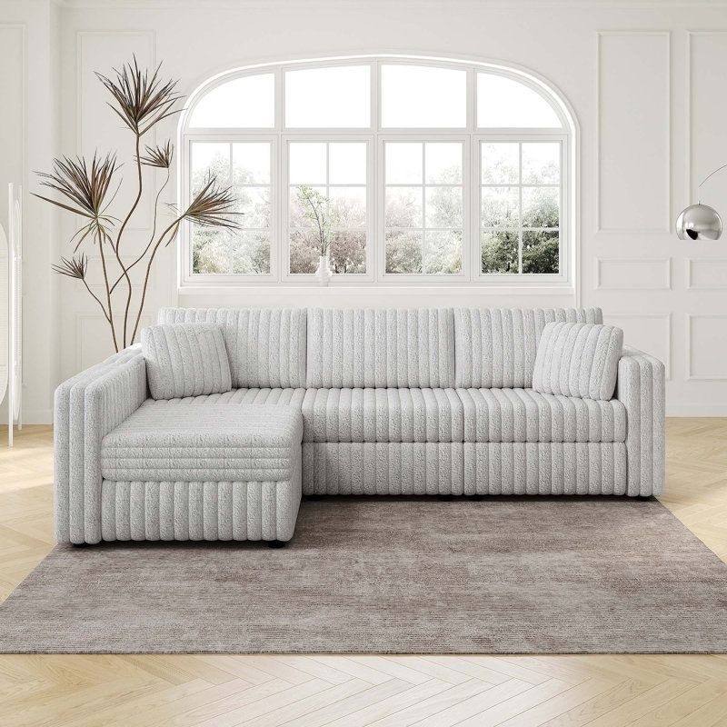 Canapé polyvalent en forme de L pour 4 personnes avec confort moelleux et design élégant