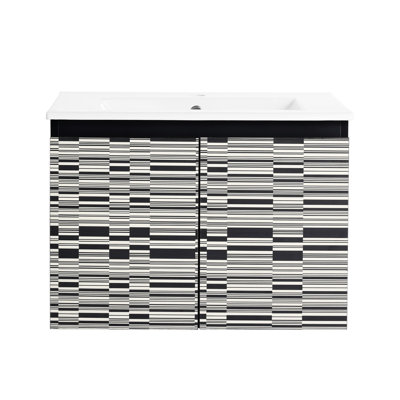 Lyudmyla 24'' Floating Wall-Mounted Bathroom Vanity With Ceramics Sink & Soft-Close Cabinet Door, KD-Package