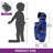29" Ceramic Outdoor Water Fountain with LED Lights,  Dynamic Wavey Cascading Waterfall-1406449479