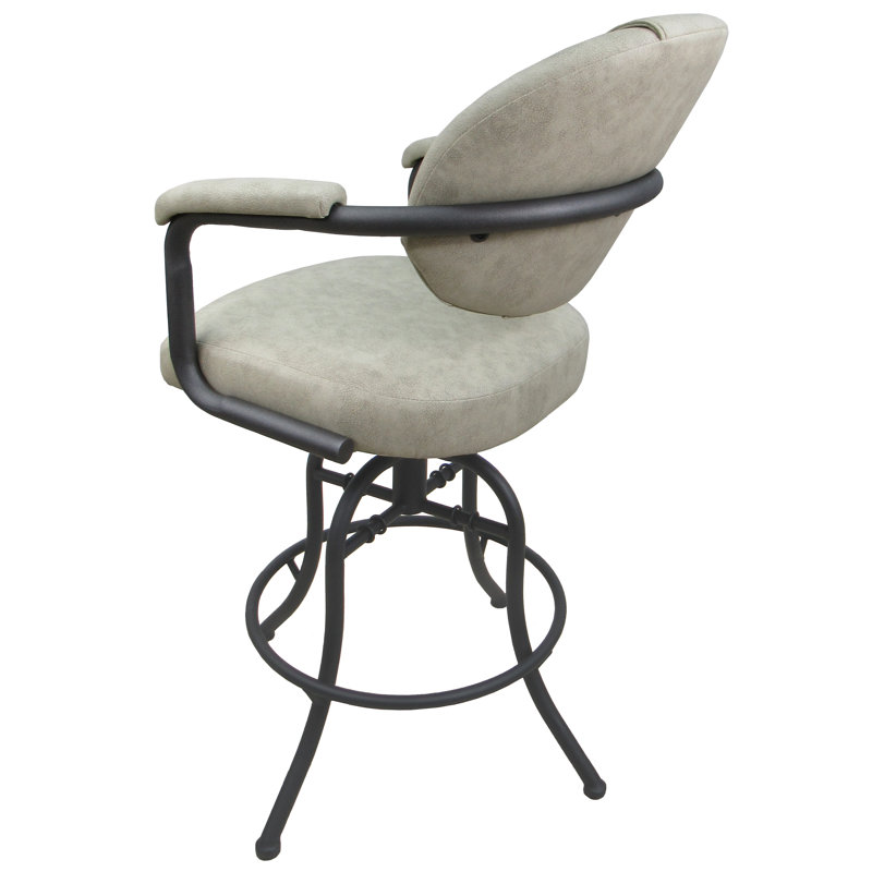 Siyao Swivel Upholstered Counter Stool with Metal Frame, Bar Stool (30" Seat Height), Innova Albaster