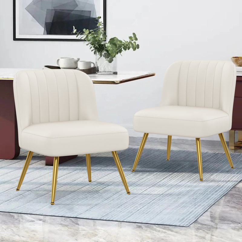 Chaise d'appoint capitonnée de 23,6 po Milla, Beige