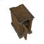 Table basse vintage en bois brun avec porte et armoire