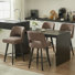 26.4" Swivel Bar Stools Set of 4, Black Solid Wood Legs & Metal Ring Footrest