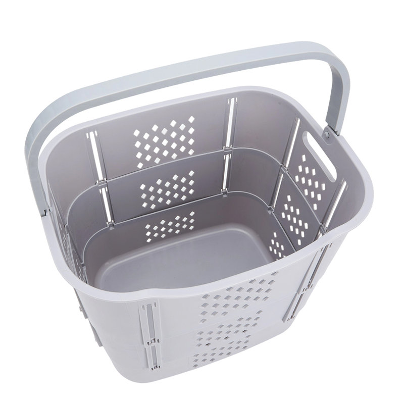 Plastic Laundry Basket, Grey