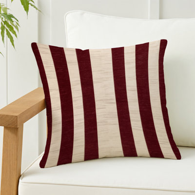 Coussin décoratif à carreaux brun intérieur et extérieur