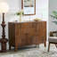 Buffet 44,3 po Mid-Century moderne avec rangement, buffet de style campagnard avec patchwork à rayures verticales et tablettes réglables, meuble télé-130783871