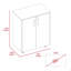 Armoire de rangement, roulettes, porte double, deux tablettes intérieures - noir