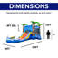 HeroKiddo Ocean Shark Inflatable Water Slide Bounce House Combo (with Pool and Blower)