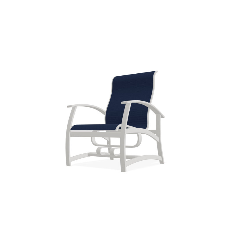 Belle Isle Outdoor Lounge Chair, Navy 13D Sunbrella®, Snow