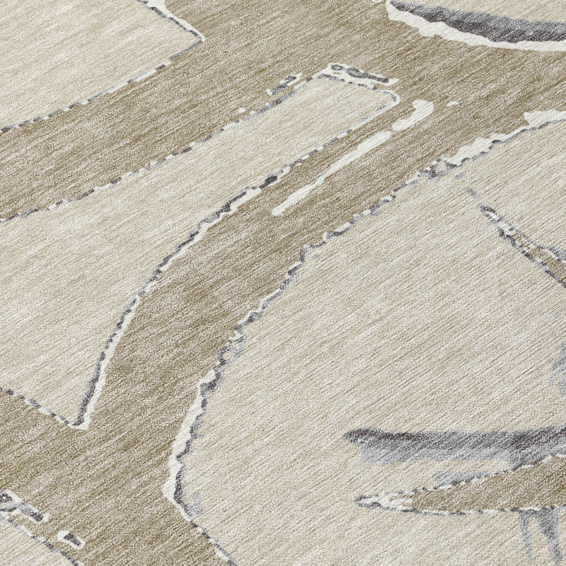 Tapis intérieur / extérieur beige Aloura , 9 pi x 12 pi
