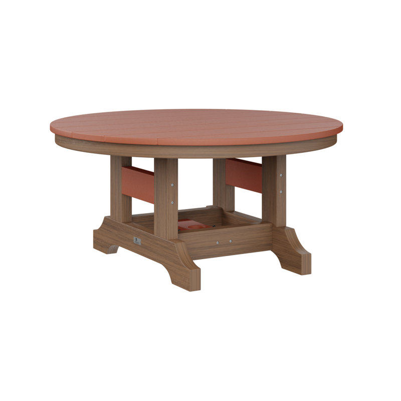 Garden Classic Outdoor Round Coffee Table, Mango Orange, Antique Mahogany