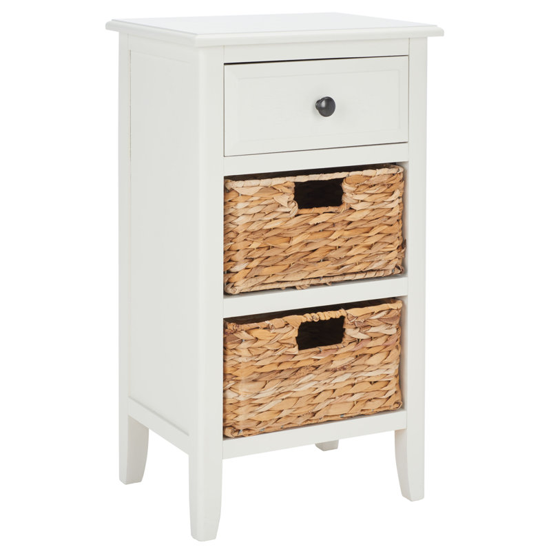 Santa Cruz End Table with Storage, Vintage White