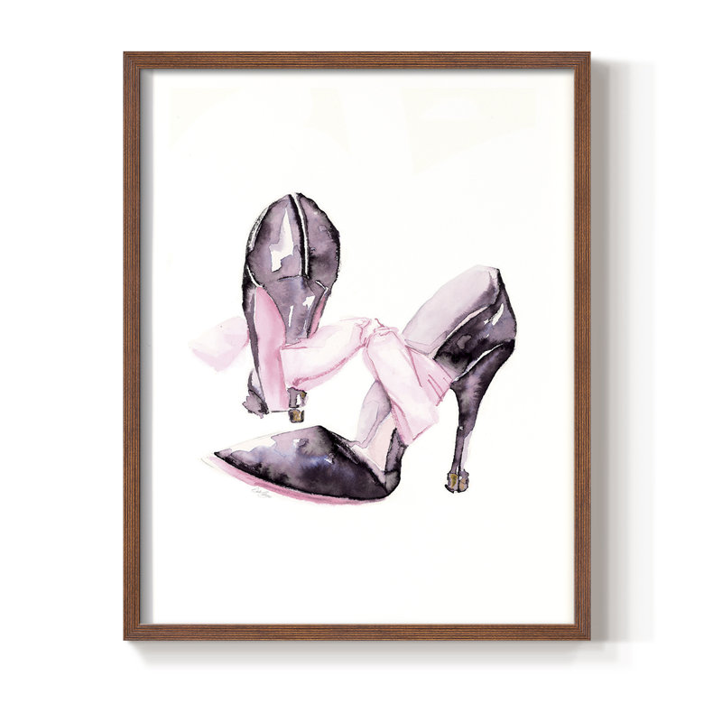 Bow Stilettoes, reproduction encadrée - bois massif, Brun, H 20 po x l 16 po