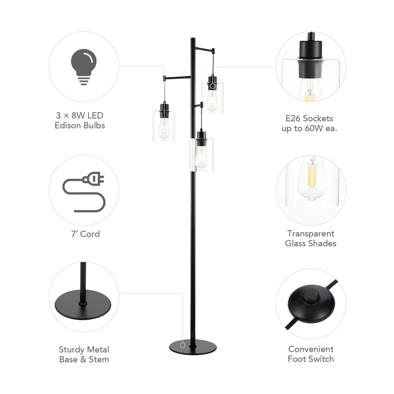 Chesler Tree Floor Lamp, Black