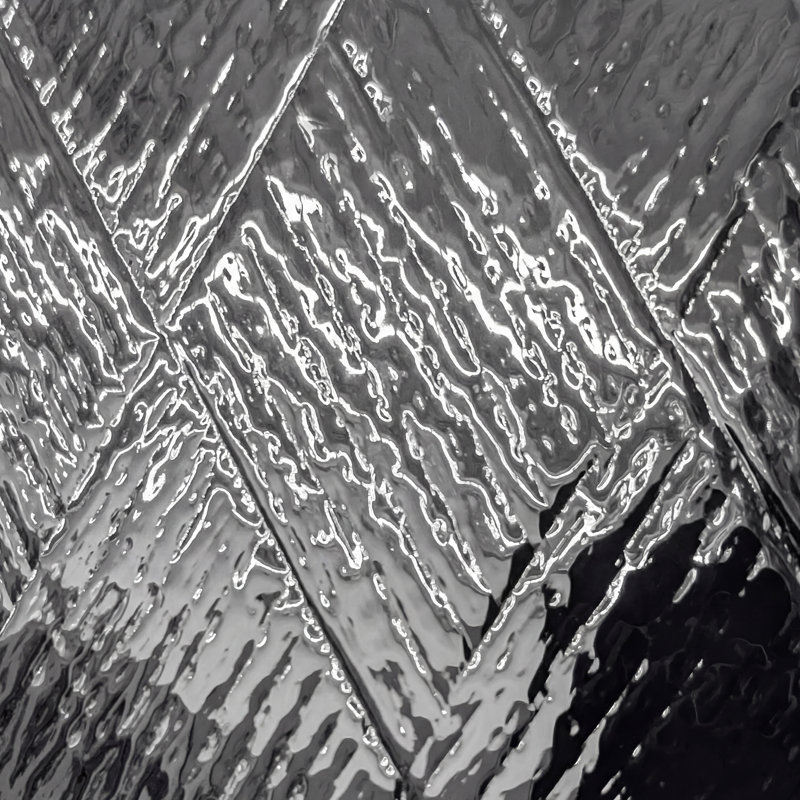 4 pi x 8 pi Feuille d'aluminium stratifiée - (32 pieds carrés / feuille), Motif de losanges, fumée polie
