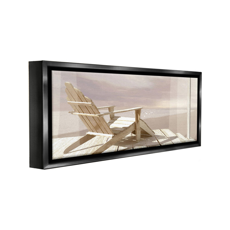 "Chaise surplombant la plage" par Noah Bay, Cadre flottant noir de jais, H 10 po x l 24 po x P 1,5 po
