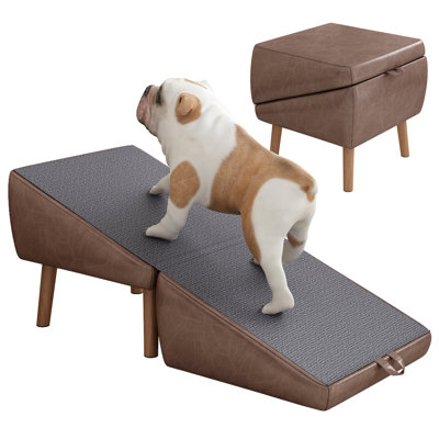 Escalier pour chien pour petits chiens et chats, rampe pour canapé et lit, marchepied pliable pour animal 2 en 1 pour chiot, conception avec repose-pieds divisé