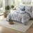 Piece King Bedding Sets, Blue Polyester Jacquard, Modern Bedroom