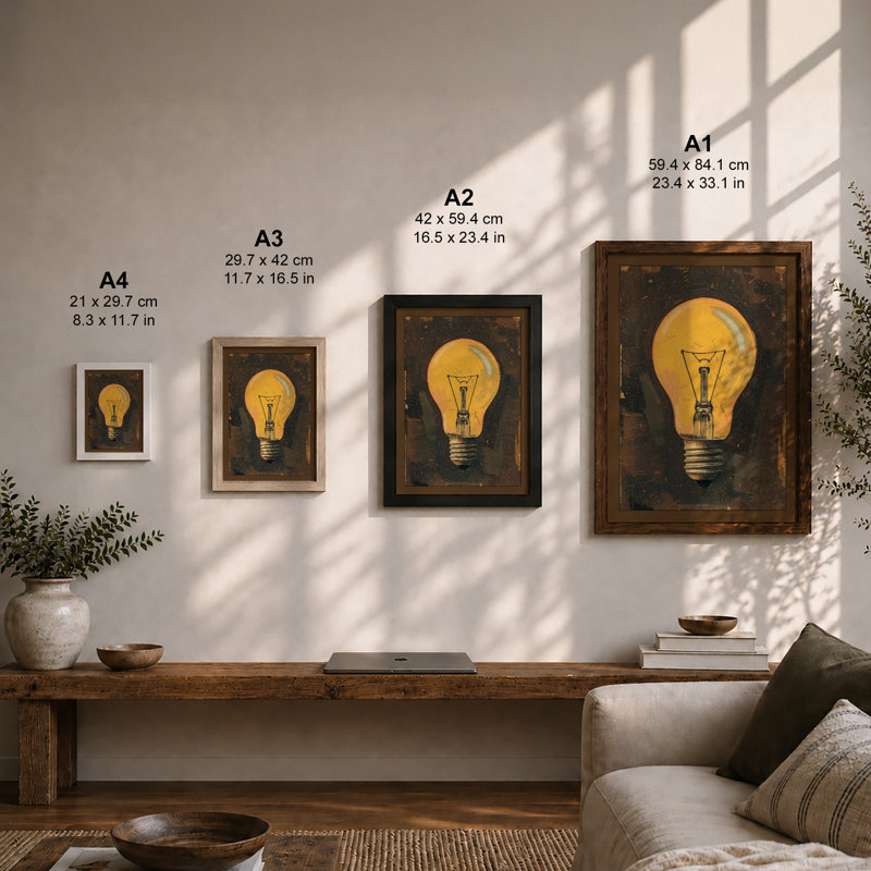 The Bulb Industrial - Framed Print, Walnut, A1 - 84.1 x 59.4 cm