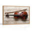 Ensemble de 1 tableau sur toile représentant un violon et un archet-130538599-130538601