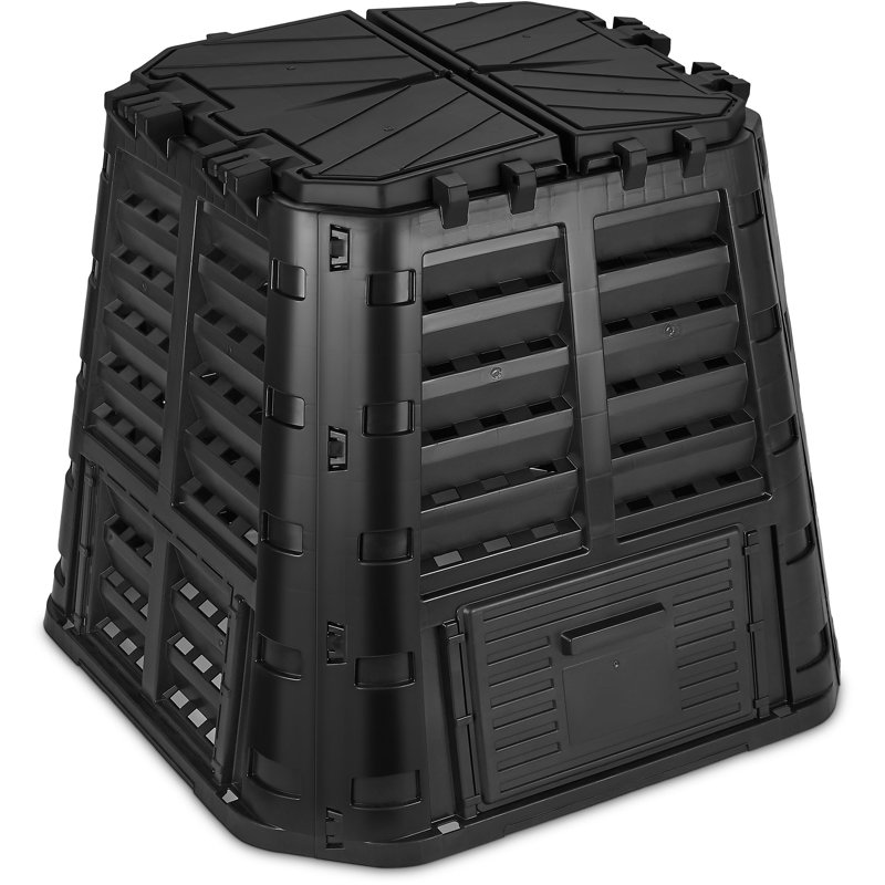 110 Gallons Plastic Outdoor Stationary Composter with Latching Lid