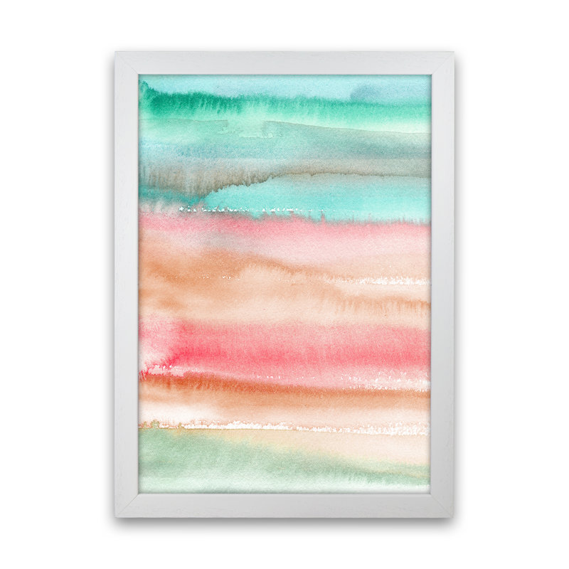 Gradient Watercolor Melon - Print, 34cm H x 25cm W x 3cm D, White Framed
